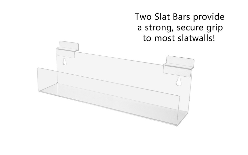 Display Rack Slatwall Wall Mount 12" J Shelf Floating Effect