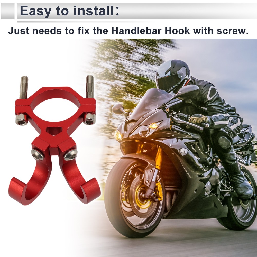Motorcycle Bow Hook Screw Nut 1 Set Red