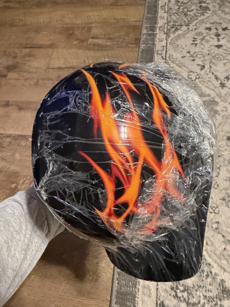 Harley-Davidson Black Hard Hat with Orange Flame Graphic