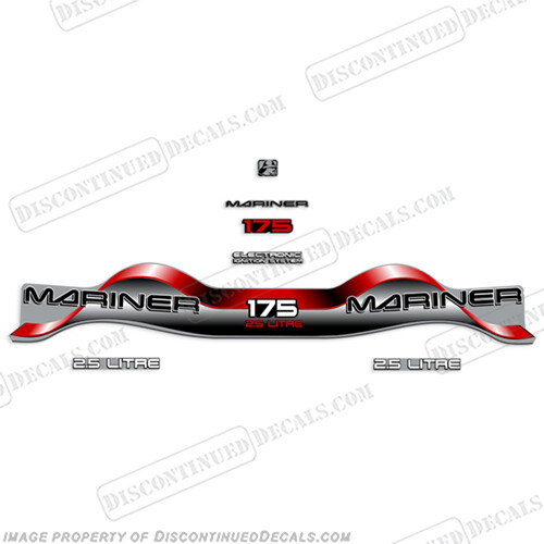 Fits Mariner 175hp 2.5 Litre Electronic Ignition System Outboard Decal Kit - Red