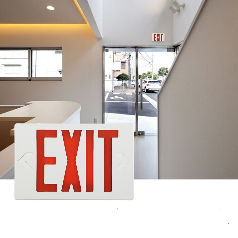 UL 6 Packs Led Red Exit Sign & Emergency Exit Lights with Battery Backup Set.