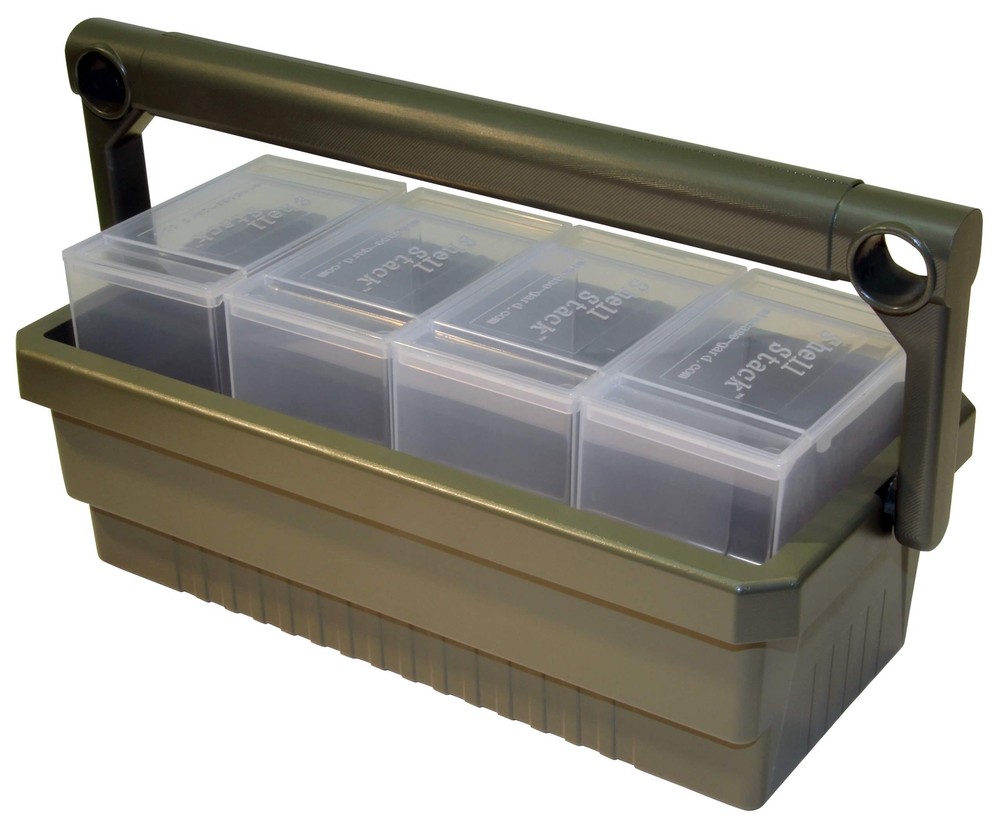 MTM SSC Shotshell Box Caddy with 4 Shell Stackers, Strong comfortable handle,...
