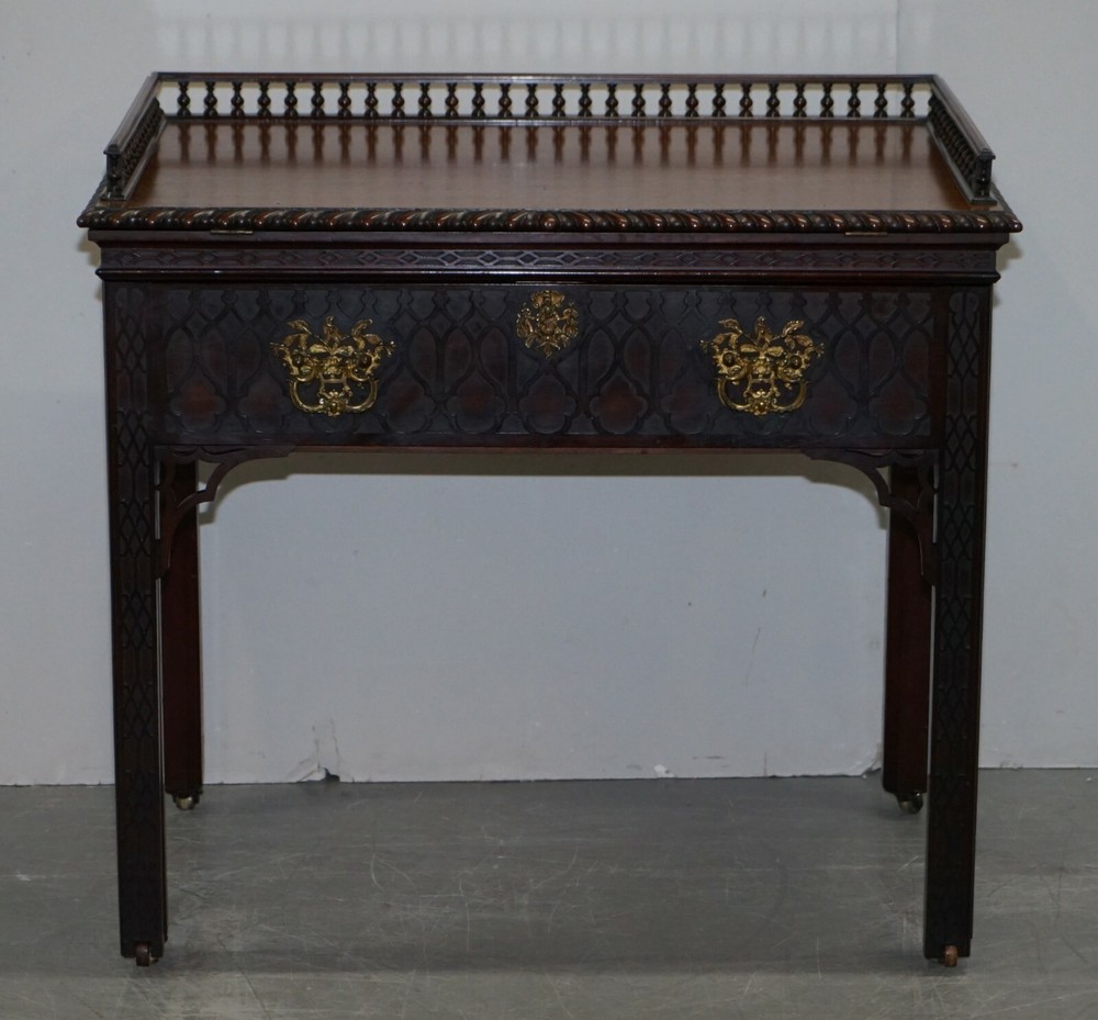 ORIGINAL THOMAS CHIPPENDALE GEORGE III MAHOGANY ARCHITECT'S WORK DESK TABLE