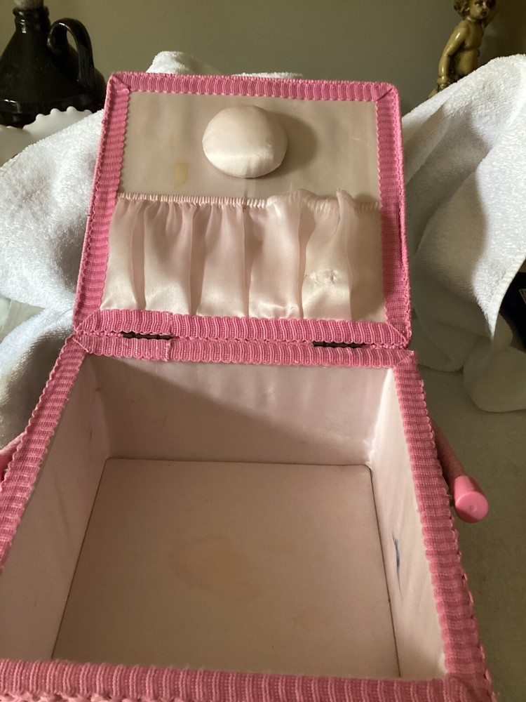 Vintage Butterfly Fabric Sewing Box