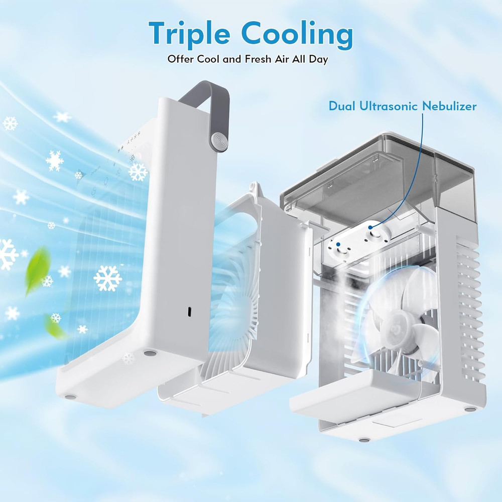 Portable Air Conditioners, 4-Speed Mini Air Conditioner, 3-In-1 Personal Cooling