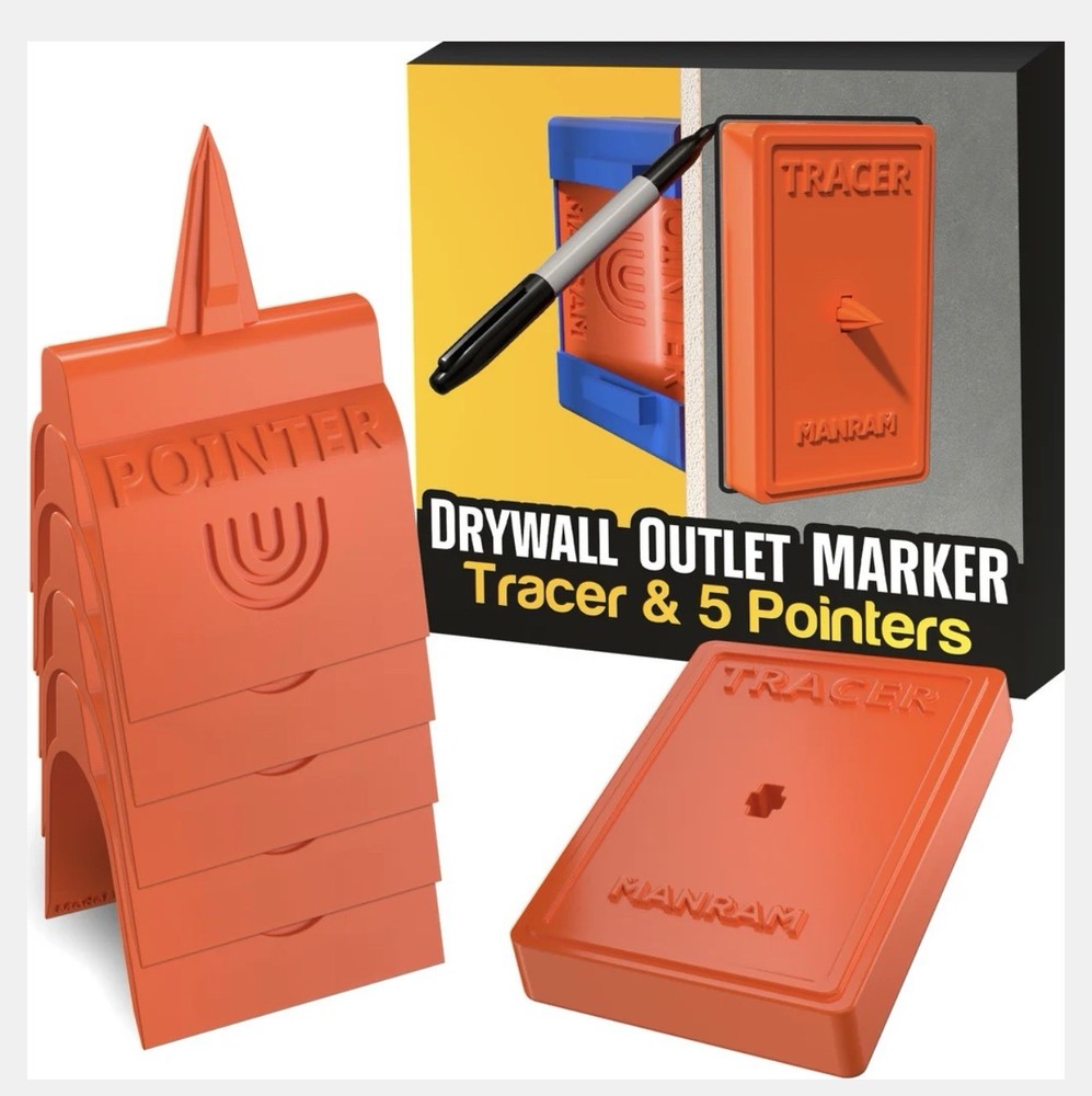 Drywall Electrical Outlet Marker With Tracer 5 Pack Pointer & 1 Tracer Sealed