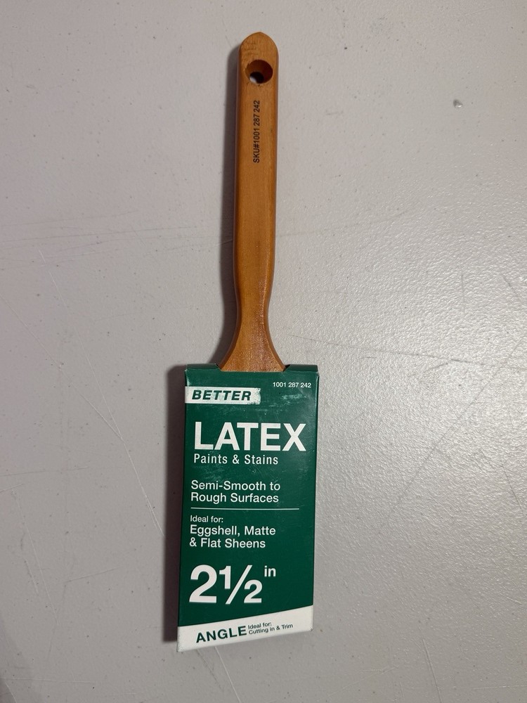 Better 4pc Polyester Paint Brush Set 4" Flat 2.5" 2" Angle & Flat Latex