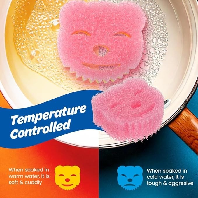 White Magic Scrubtastic Scrub & Wipe Sponge Duo 3 Pack – Dual-Action