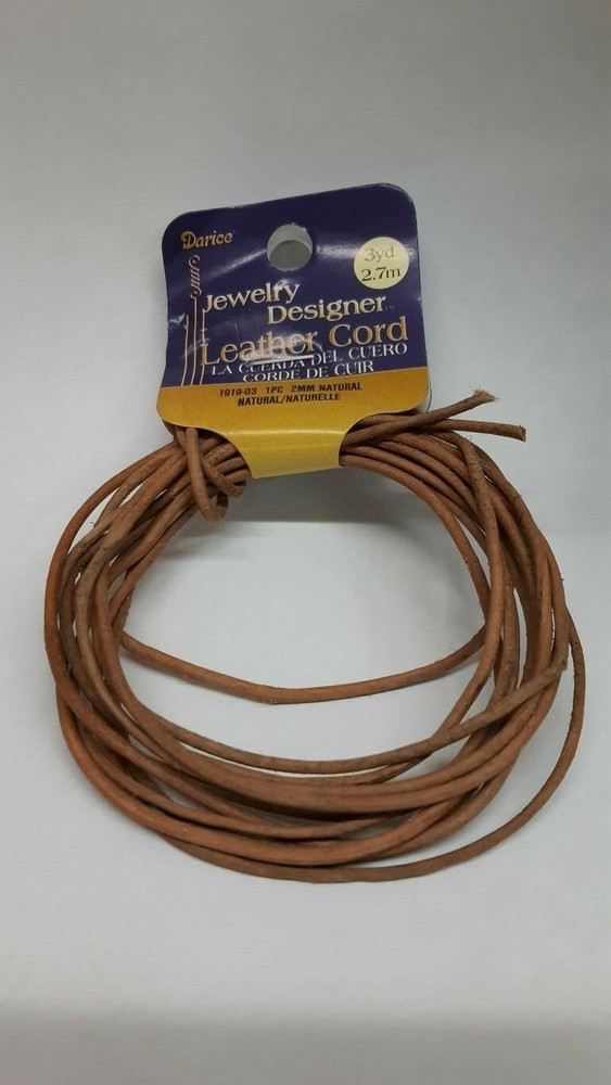 2mm Leather Cord - Natural - 3 yards