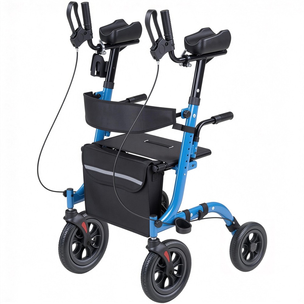 Uimoso Foldable Rollator Walker with Durable PU Wheels for Seniors