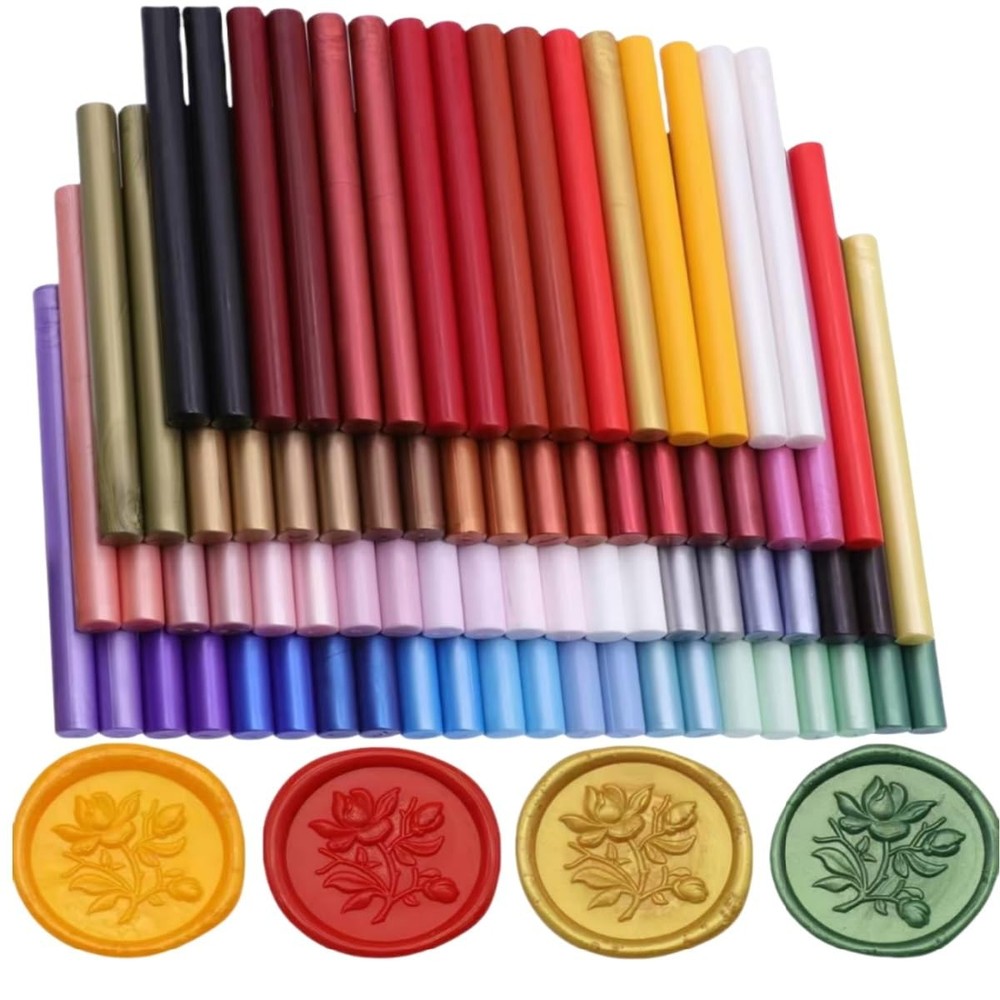 100 Pcs Sealing Wax Sticks for Seal Stamp, Assorted 3.93'', Multi-colored