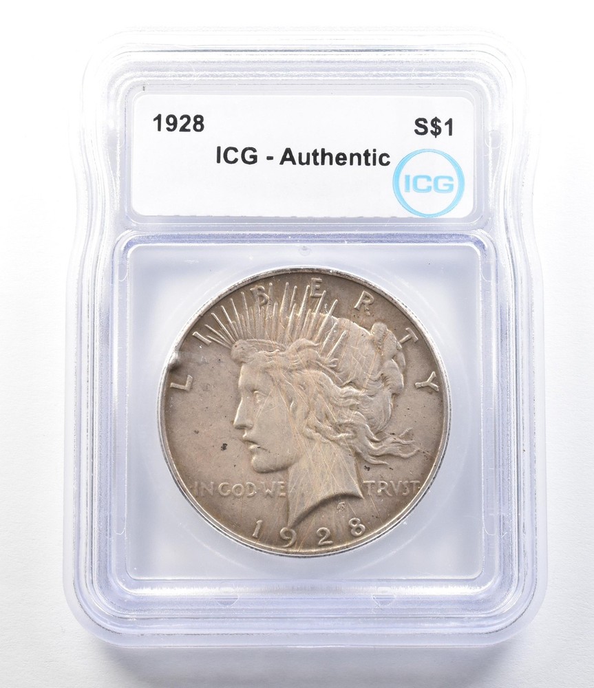 1928 Peace Silver Dollar Authentic ICG *0424