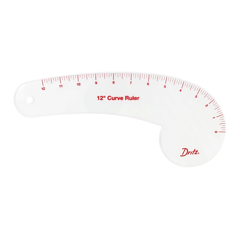 Dritz 12" Curved Ruler for Pattern Drafting, Clear