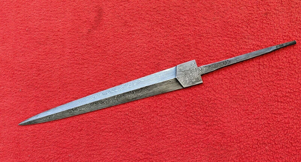 Damascus Steel German Boot Dagger Blank Blade