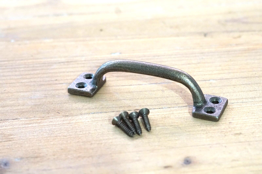10 BRASS COLOR HANDLES DRAWER PULLS 4" KITCHEN CABINET WINDOW PULL GRASP BULK