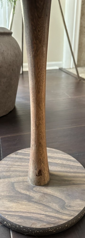 Mid-Century Atomic Walnut Tulip Side Table HTF