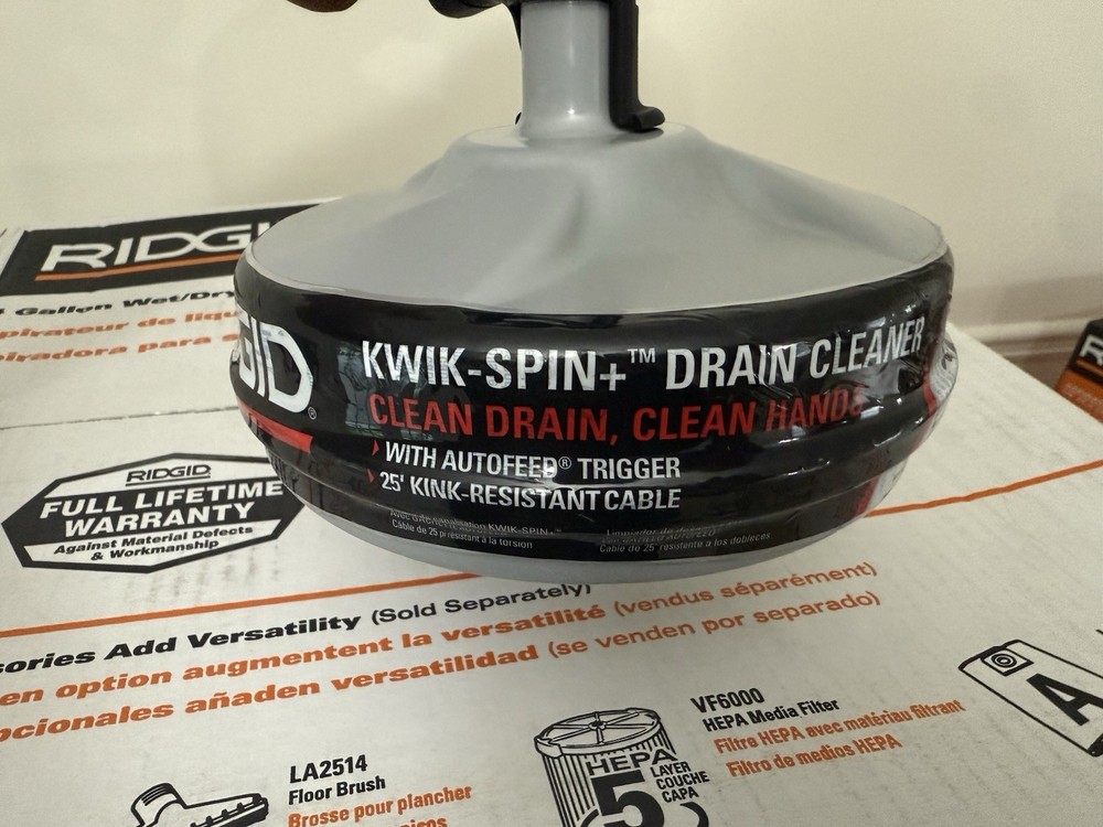 Ridgid 25ft snake cleaner auger with auto feed trigger