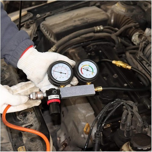 Cylinder Leak Down Tester Petrol Engine Compression Leakage Detector Tool Kit