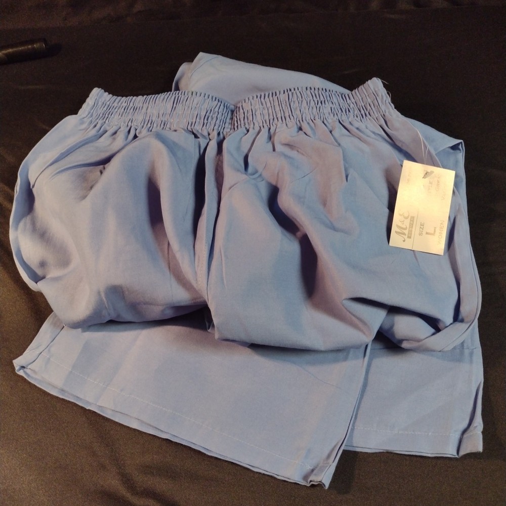 M & E Scrub Pants Blue Large