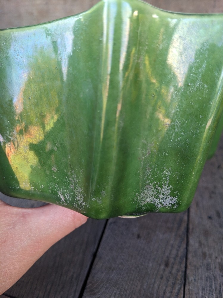 Vintage UPCO Solid Green Rectangular Planter #592