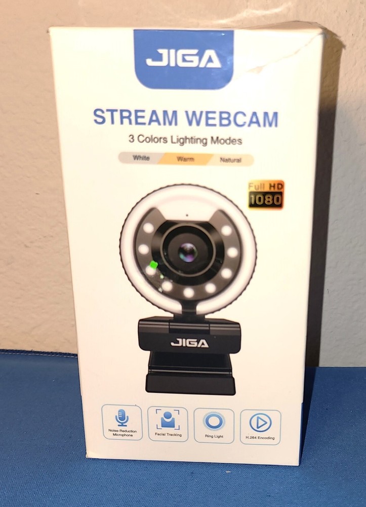 Jiga Stream With Ring Light  Full HD1080 Webcam Camera Web USB