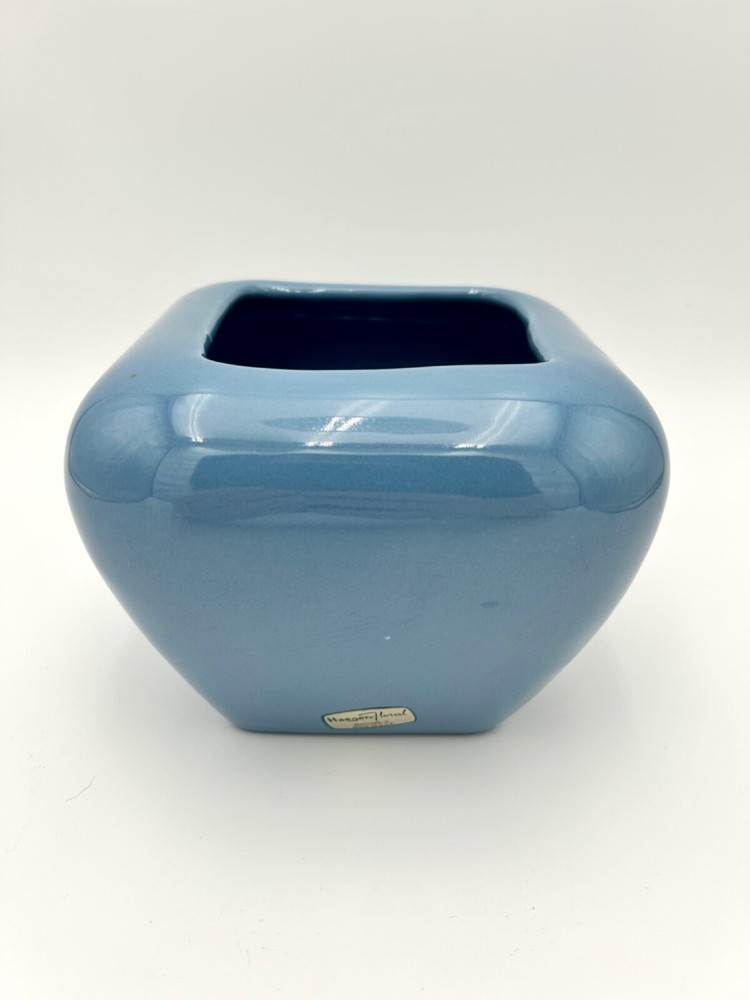 Vintage Blue Ceramic Heager Planter Pot