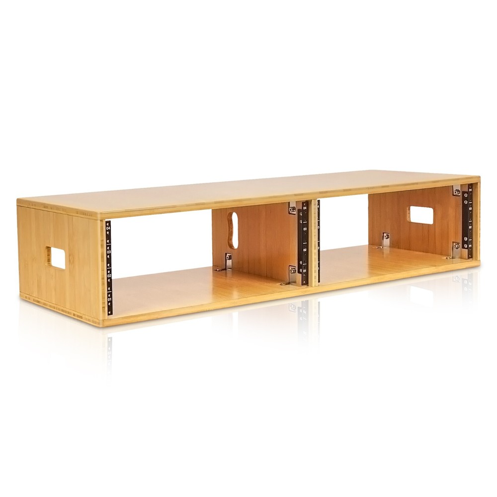 Sound Town DIY 2 x 4U Studio Rack, Solid Carbonized Bamboo (STBR-D4)
