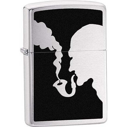 Zippo Windproof Metal Design Fire Lighter - Man Smoking Pipe