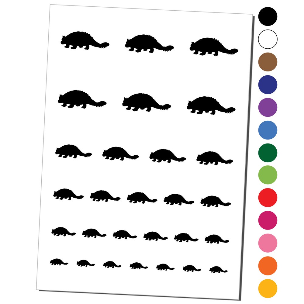 Ankylosaurus Dinosaur Solid Temporary Tattoo Water Resistant Set