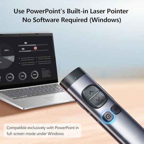 Wireless Presentation Clicker for PowerPoint, Bluetooth Remote, Digital Pointer