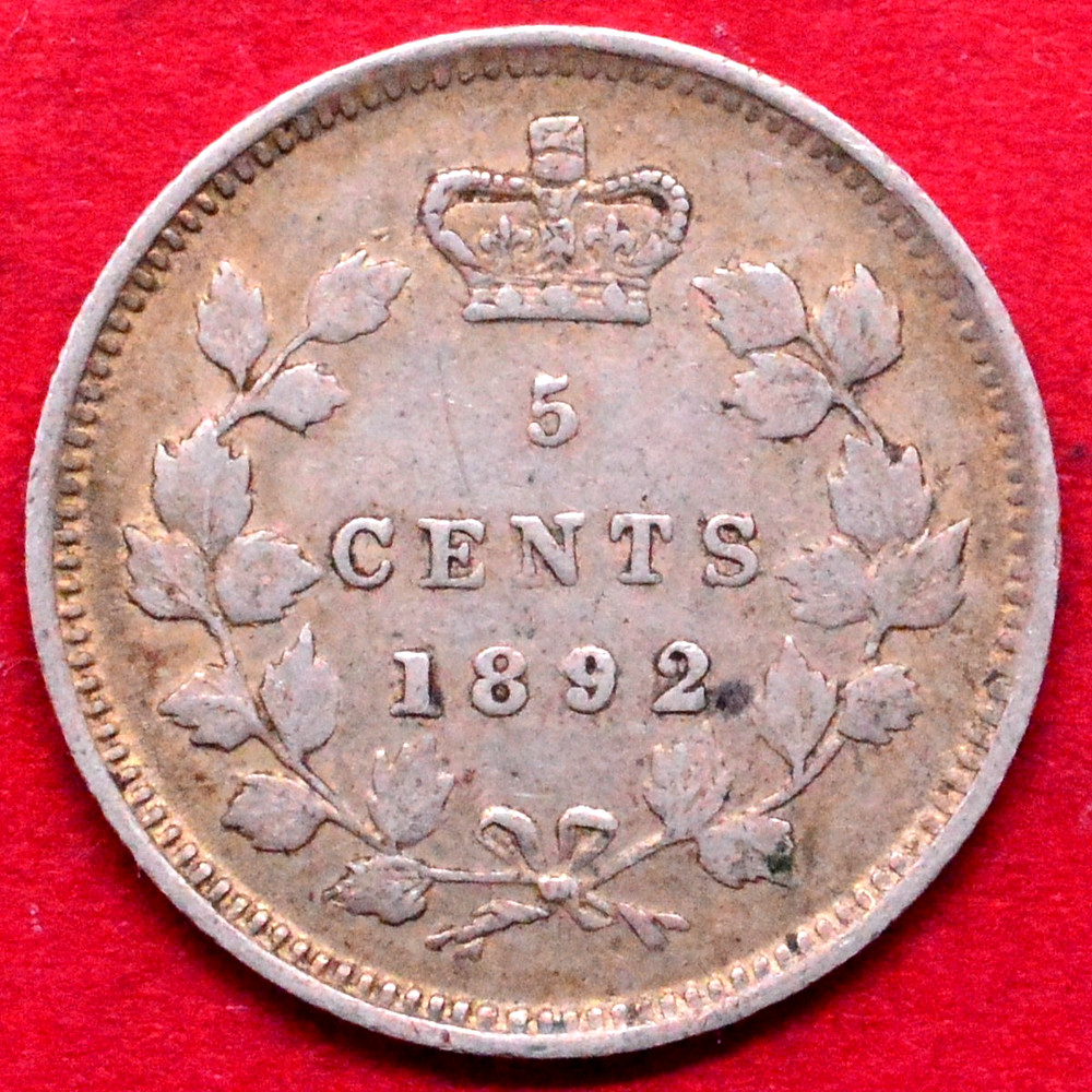 CANADA 1892 "FISH SCALE" 5 CENTS