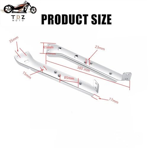 TDZ Chrome Saddlebag Rail Support Bracket Left & Chrome Rail Support Bracket