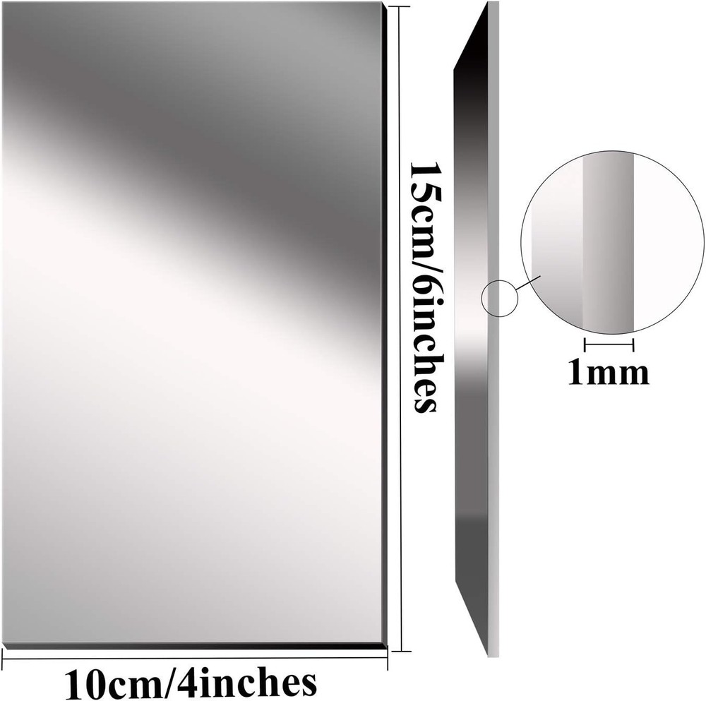 12 Pack Mirrors Plastic Mirror Decor Flexible Mirror Sheets Self Adhesive Mirror