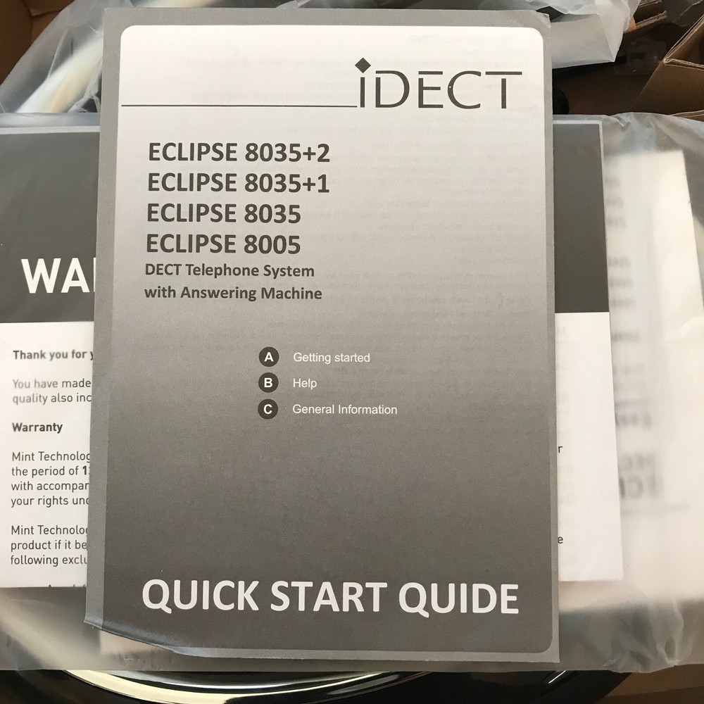 Idect Eclipse 8035 +1 Digital Cordless Phones With Answering Machine x 2
