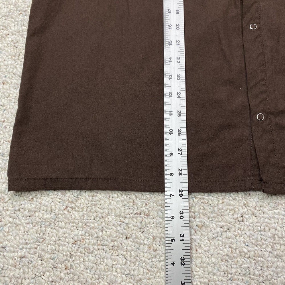 Encompass Unisex Work Shirt sz L Brown Minimalist Normcore Basic Utility Uniform