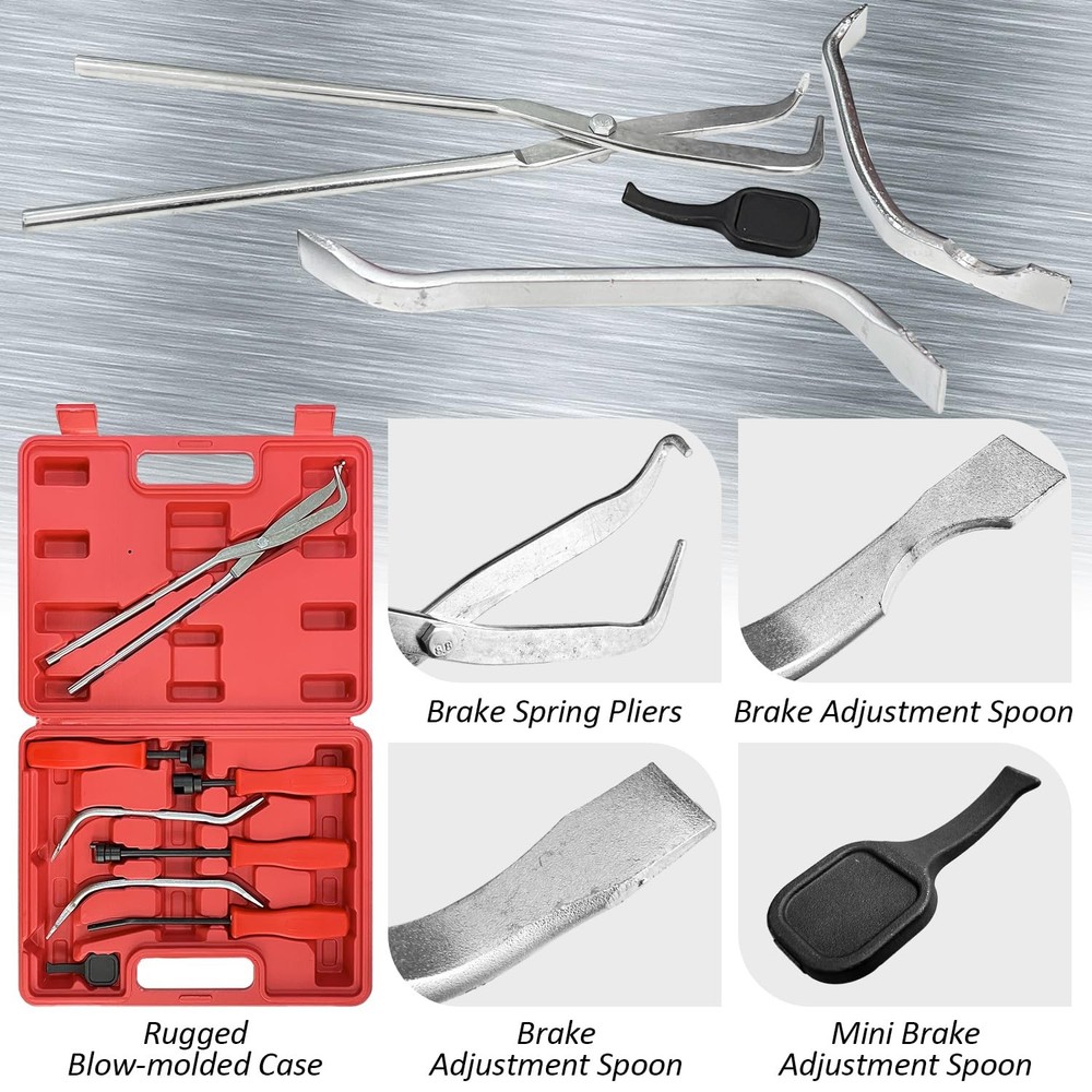 Drum Brake Tool Kit 8 Piece Universal Repair & Adjustment Tools | Auto