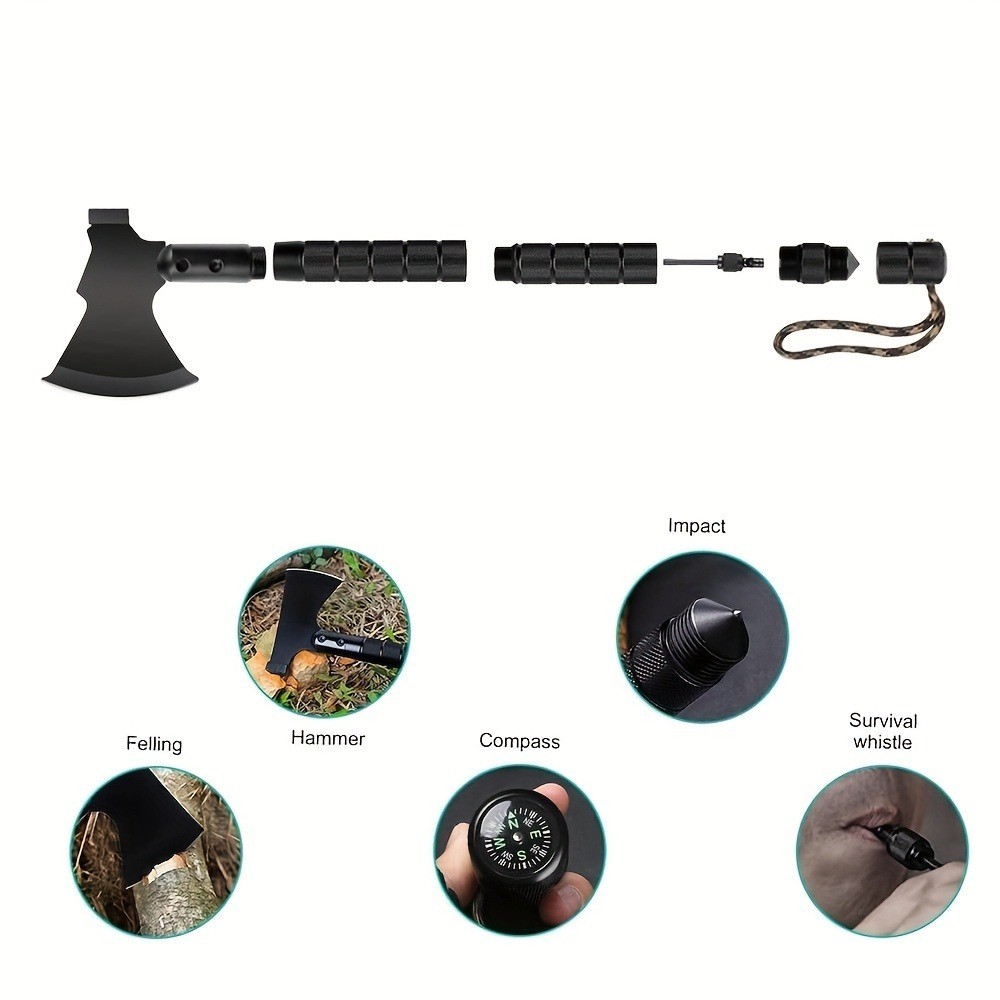 17" Tactical Camping Axe with Sheath - Multi-Functional Survival Tool Kit