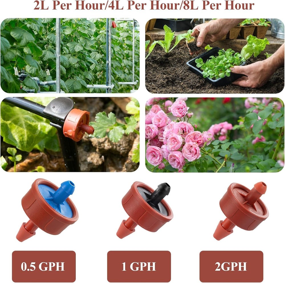 200 Pcs 2GPH Pressure Compensating Drippers for Efficient Garden Irrigation