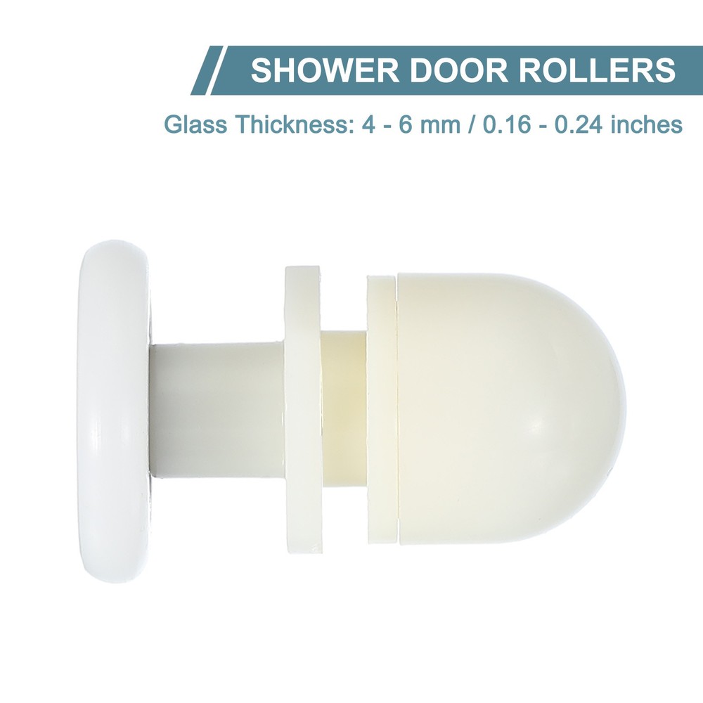 4 Pcs 25mm Shower Door Rollers Wheels Replacement White