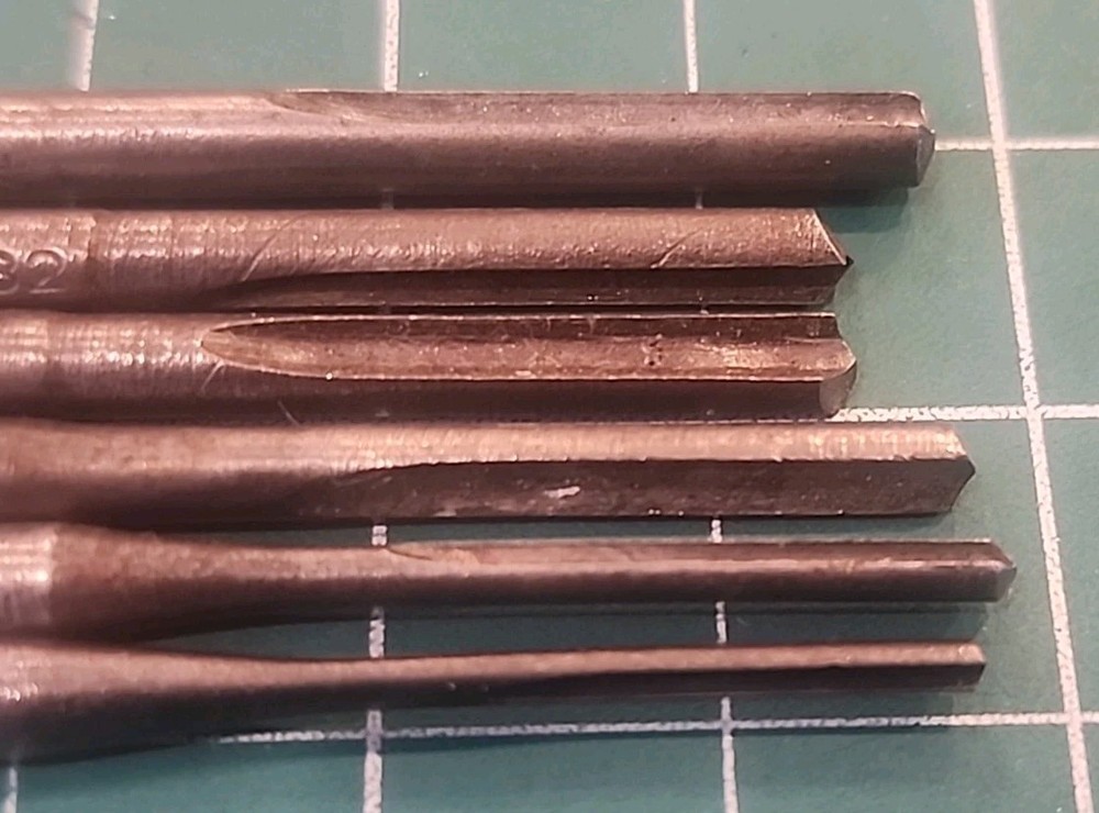 VTG STANLEY YANKEE Push Drill Points 6Pc ~ Odd Sizes ~ Bits - gw5