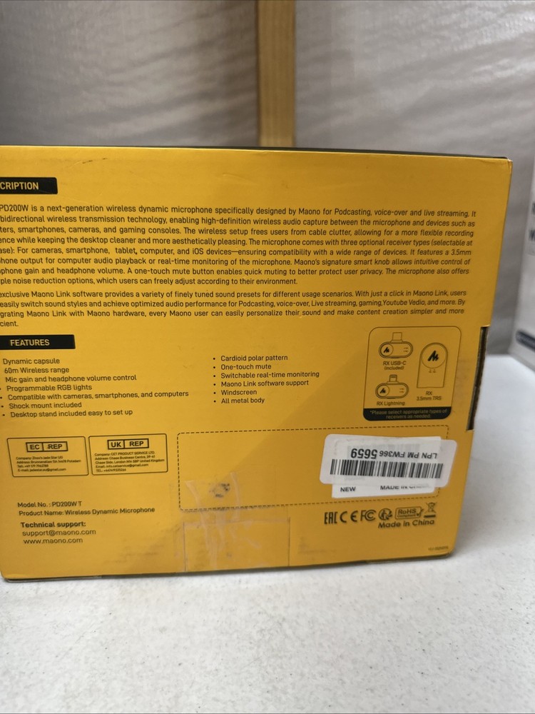 Maono PD200W Hybrid Wireless Dynamic Microphone - Open Box