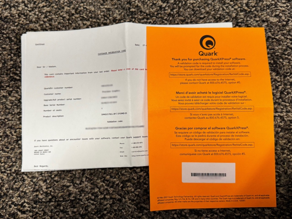 QuarkXPress 4 6 7 8 w/Serial Number & Activation Code Page Layout Software Quark