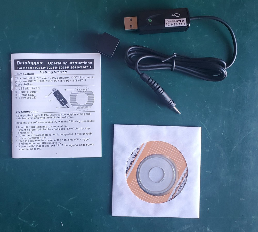 Data logger 13G719 USB Cable and Windows Software