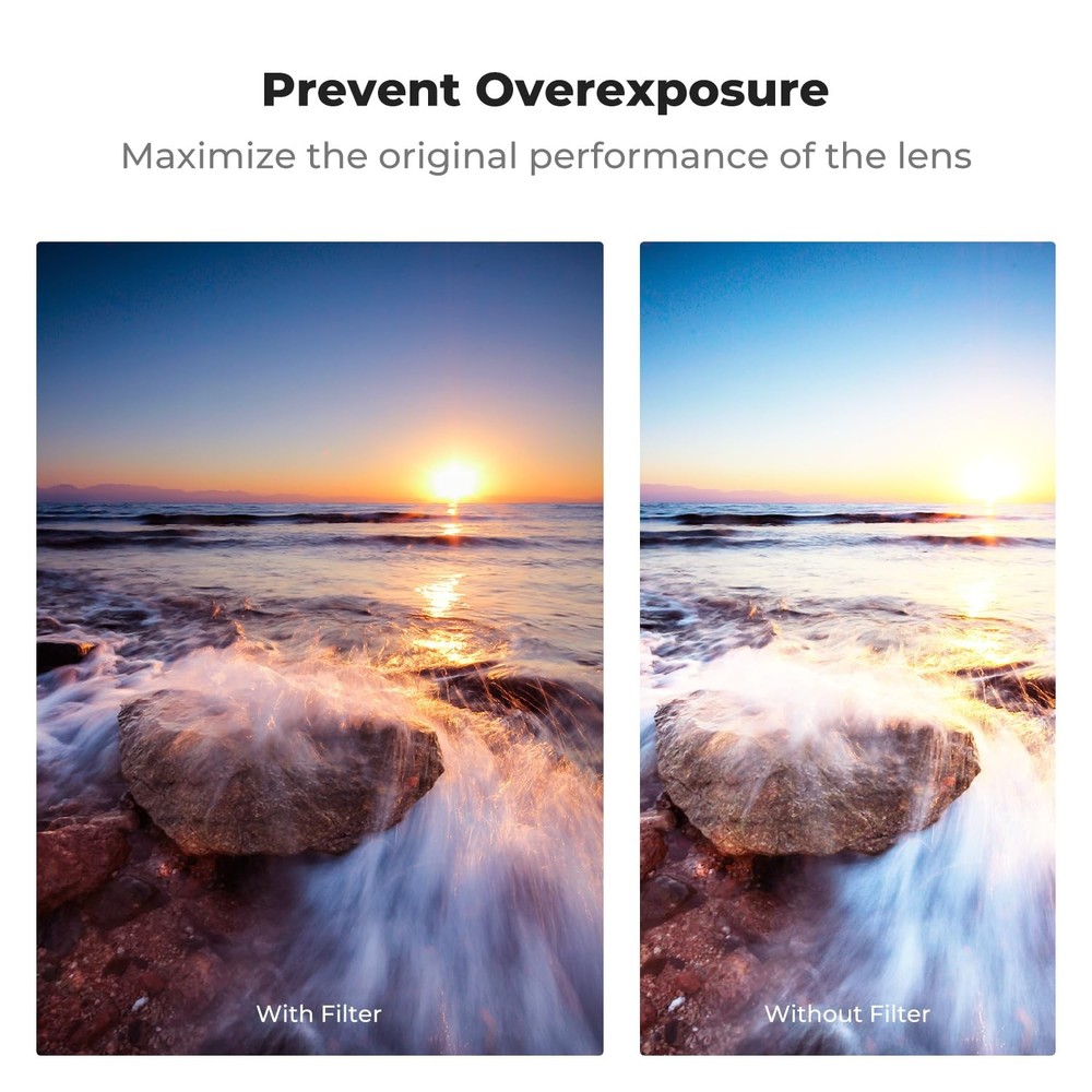 52mm ND64 Lens Filter 6-Stop Fixed Neutral Density Filter 28 Multi-Layer Coat...