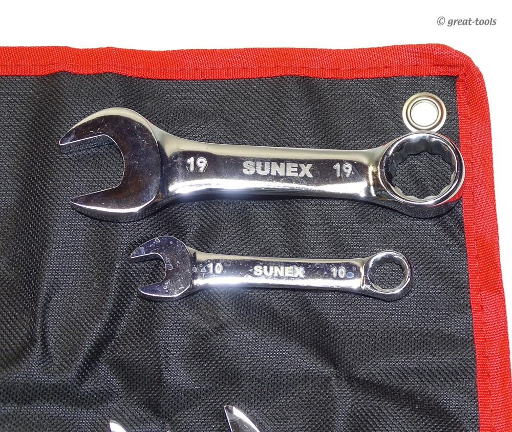SUNEX TOOLS STUBBY COMBINATION WRENCH SET – mm – metric – automotive tools