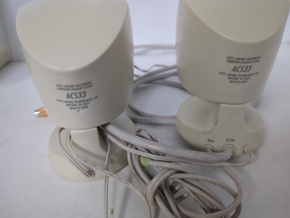 ALTEC LANSING COMPUTER SPEAKER SYSTEM POWERED SUBWOOF ACS33 TESTED WORKING