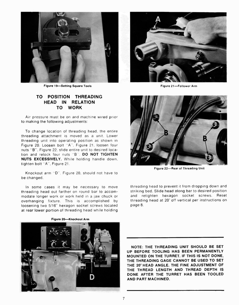 Hardinge Auto Thread Unit on HC-AT Super Precision Chucker Operator Manual #1719