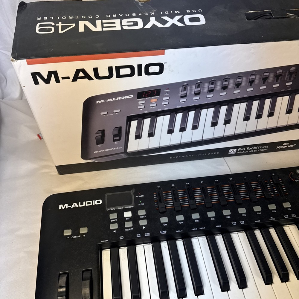 M-Audio Oxygen49 MIDI Keyboard Controller w/ USB Cable Tested Working