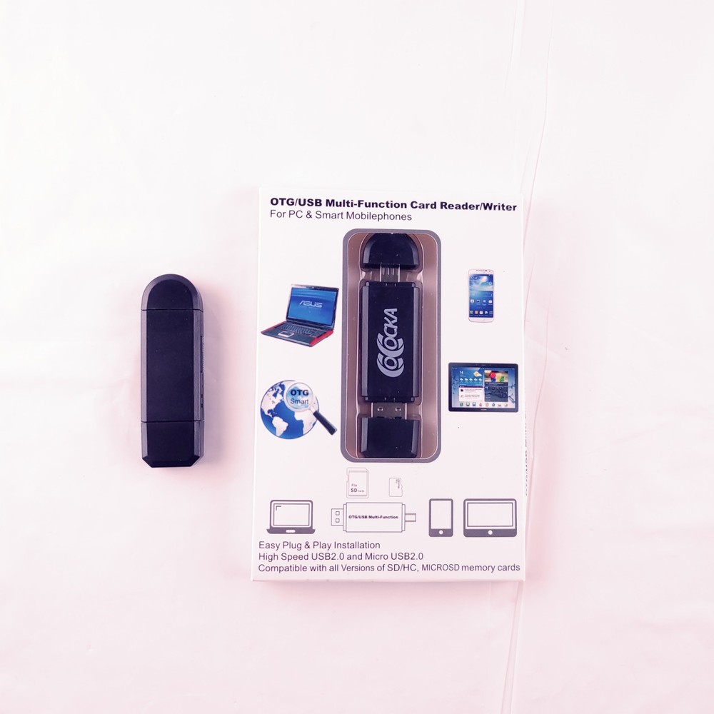 2 OTG/USB Multi-Function Card Reader/Writer PCs Mobile Smartphone New Open Box