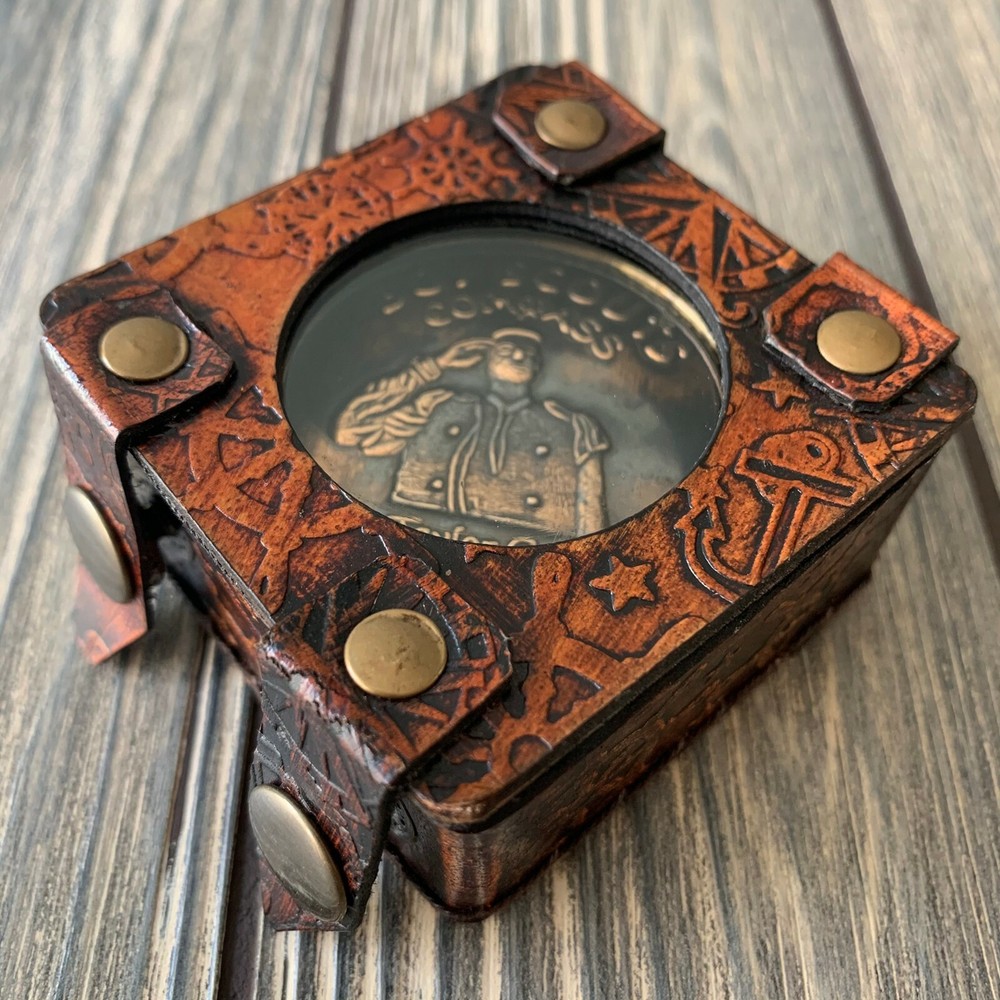 Solid Brass Boy Scouts Pocket Compass Gift